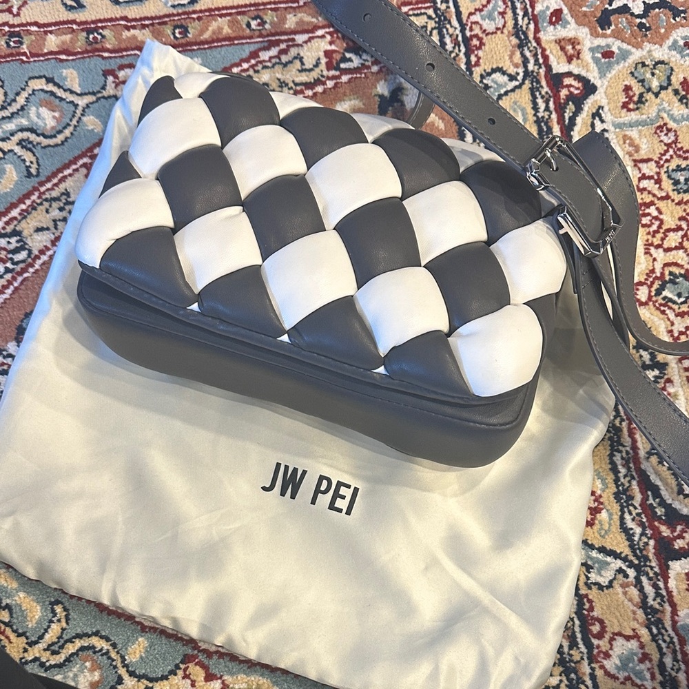 JW PEI Monochrome Woven Crossbody Bag
